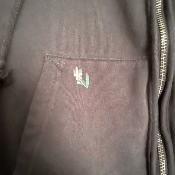 American Eagle Outfitters Charcoal Zip-Up Hoodie - Picture 4 of 9